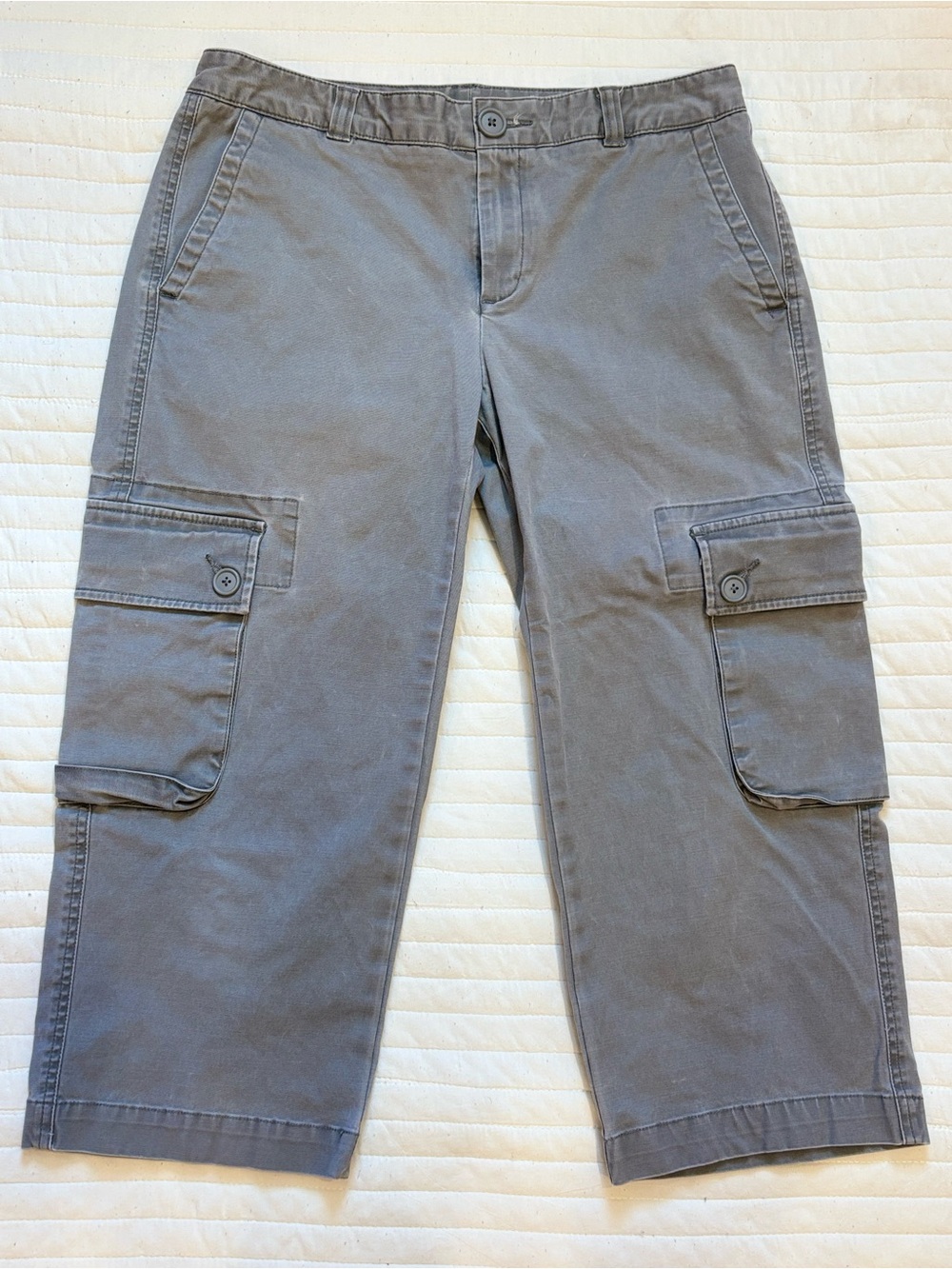 GAP Vintage 2003 Gray Cargo Cropped Utility Pants Women's 8